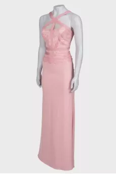 Maxi dress with lace top