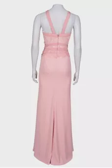 Maxi dress with lace top