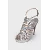 Silver leather sandals