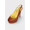 Embossed leather sandals