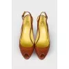 Embossed leather sandals