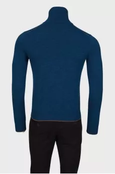 Men's wool sweater with zip