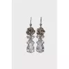Earrings with crystal and rose