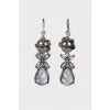 Earrings with crystal and rose