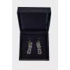 Earrings with crystal and rose