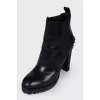 Studded leather ankle boots