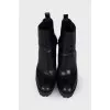 Studded leather ankle boots