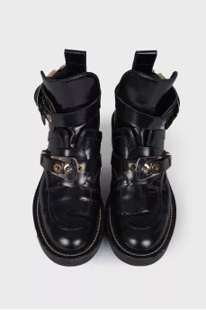 Semi-open boots with buckles