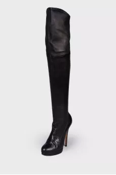 Leather over the knee boots