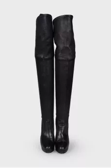Leather over the knee boots