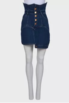 Denim skirt with front buttons
