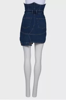 Denim skirt with front buttons