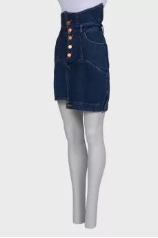 Denim skirt with front buttons