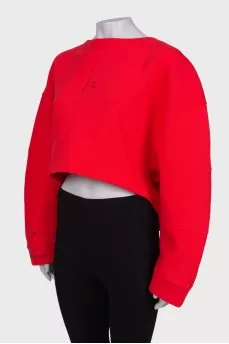 Red sweatshirt with back zip