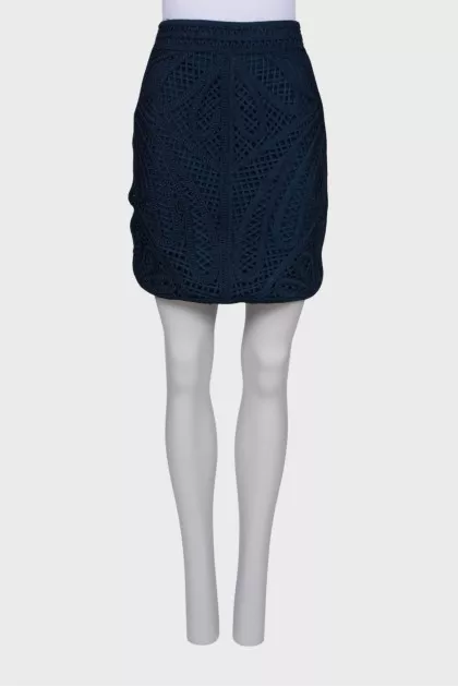 Openwork viscose skirt