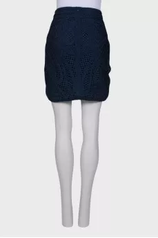 Openwork viscose skirt