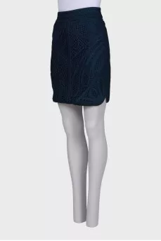 Openwork viscose skirt