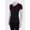 Black T-shirt with red inserts