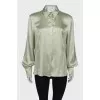 Silk light green blouse