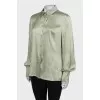 Silk light green blouse