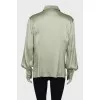 Silk light green blouse