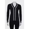 Navy blue cardigan with front pockets