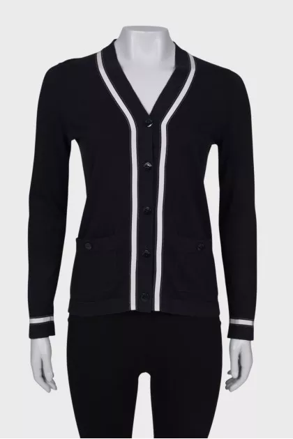 Navy blue cardigan with front pockets