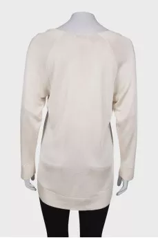 Light beige v-neck blouse
