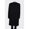 Wool coat with hem patches