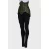 Lacquered green corset with press-studs