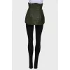 Lacquered green corset with press-studs