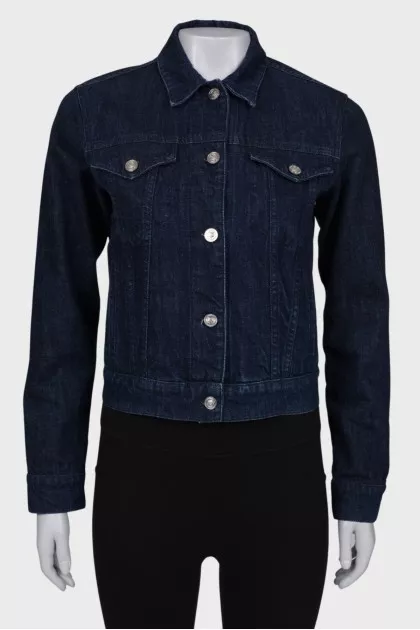 Denim jacket with back embroidery