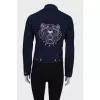 Denim jacket with back embroidery