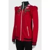 Red jacket with embroidery at the collar