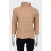 Beige high neck sweater