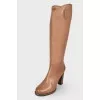 Brown leather boots