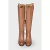 Brown leather boots