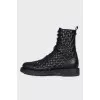 Rockstud Spike leather boots