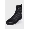 Rockstud Spike leather boots