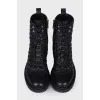 Rockstud Spike leather boots