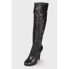 Leather boots with side zipper