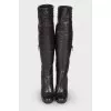 Leather boots with side zipper