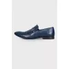 Men's leather blue shoes