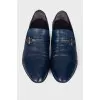 Men's leather blue shoes