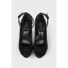 Open-toecap suede shoes
