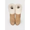 Beige suede wedge boots