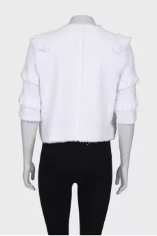 White Tweed Short Sleeve Jacket