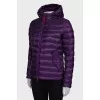Purple padded jacket with tag