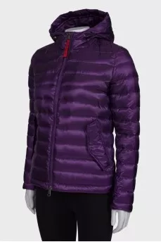 Purple padded jacket with tag