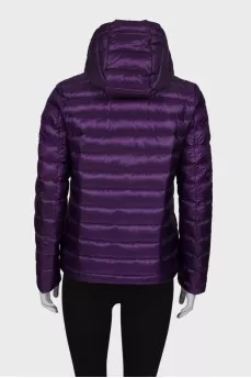 Purple padded jacket with tag